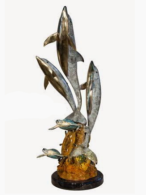 Three Bronze Dolphins Three Bronze Dolphins
