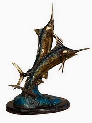 Two Bronze Marlins Two Bronze Marlins